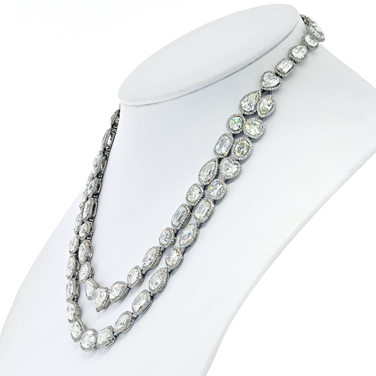 Women's William Goldberg 63 Carat Spectacular Diamond Infinity Necklace For Sale