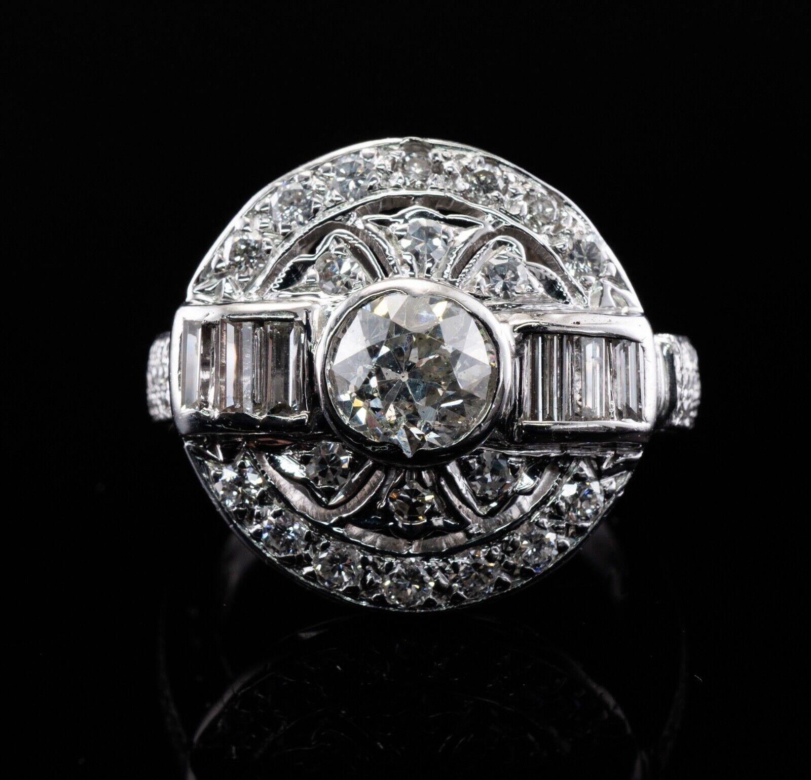 Women's William Goldberg Diamond Ring Vintage Platinum 2.83 TDW For Sale