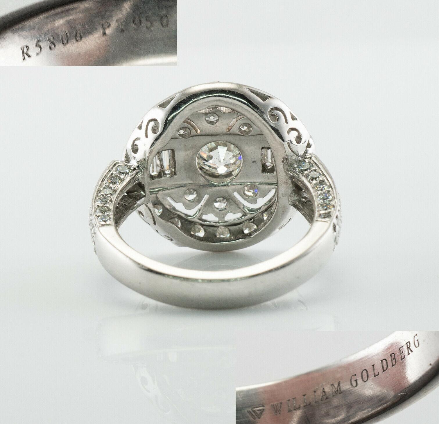 William Goldberg Diamond Ring Vintage Platinum 2.83 TDW For Sale 1