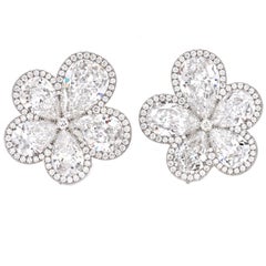 William Goldberg GIA 14.90cttw Diamond Orchid Flower Cluster Platinum Earrings