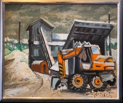 "Excavator" by William GOLIASCH - Oil on canvas 50x61 cm