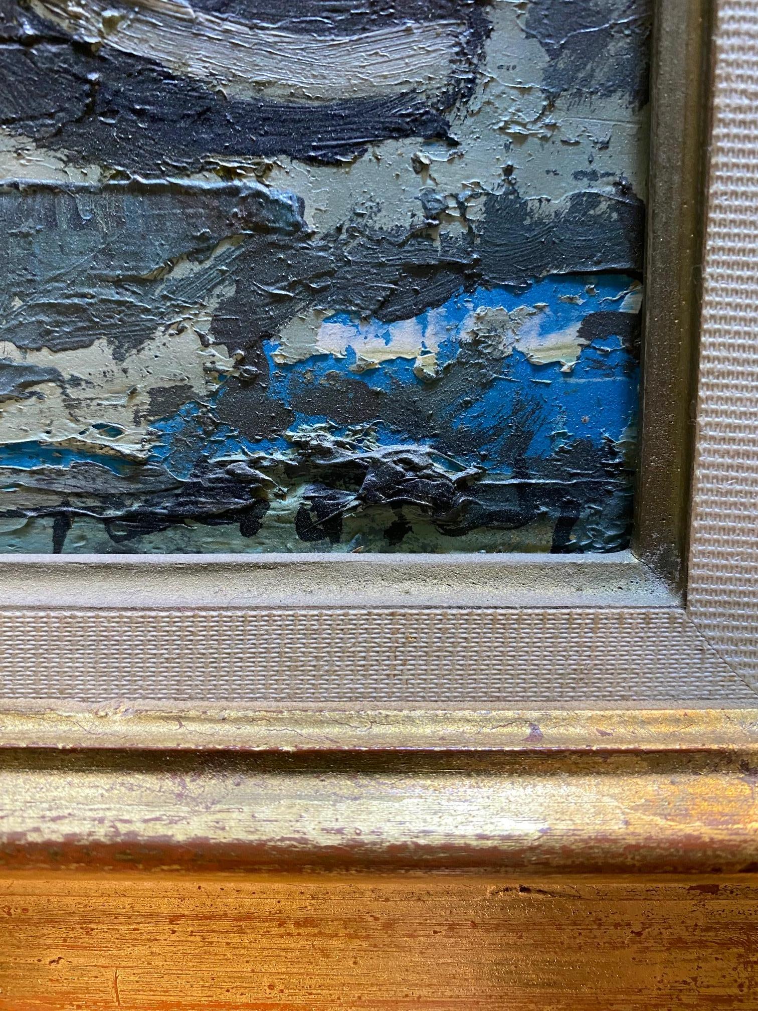 „Leuchtturm“ von William GOLIASCH – Öl auf Holz, 16x26 cm (Schwarz), Landscape Painting, von William Goliasch