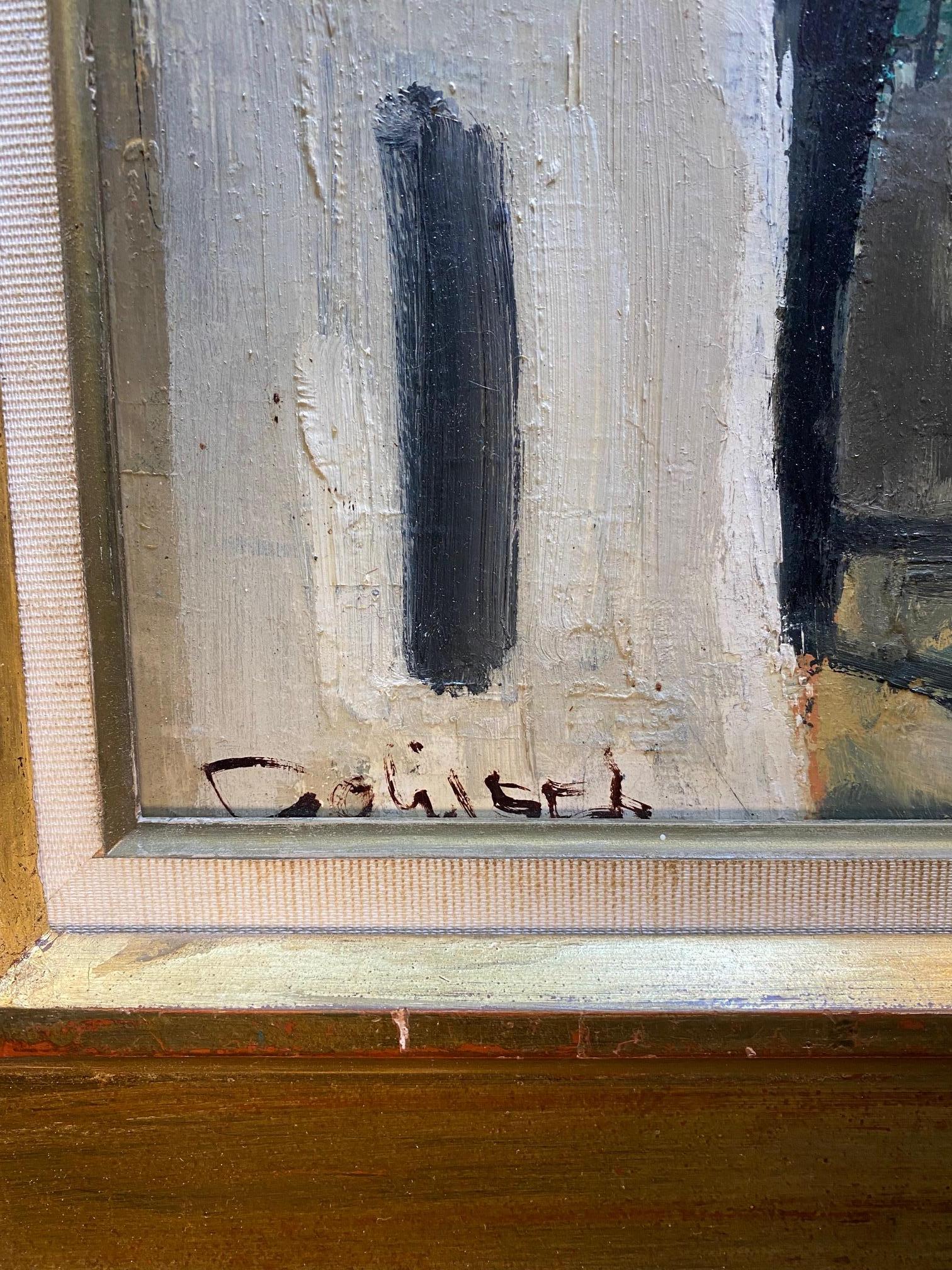 « Sicile Landscape » de William GOLIASCH - Huile sur bois 35x43 cm - Expressionniste Painting par William Goliasch