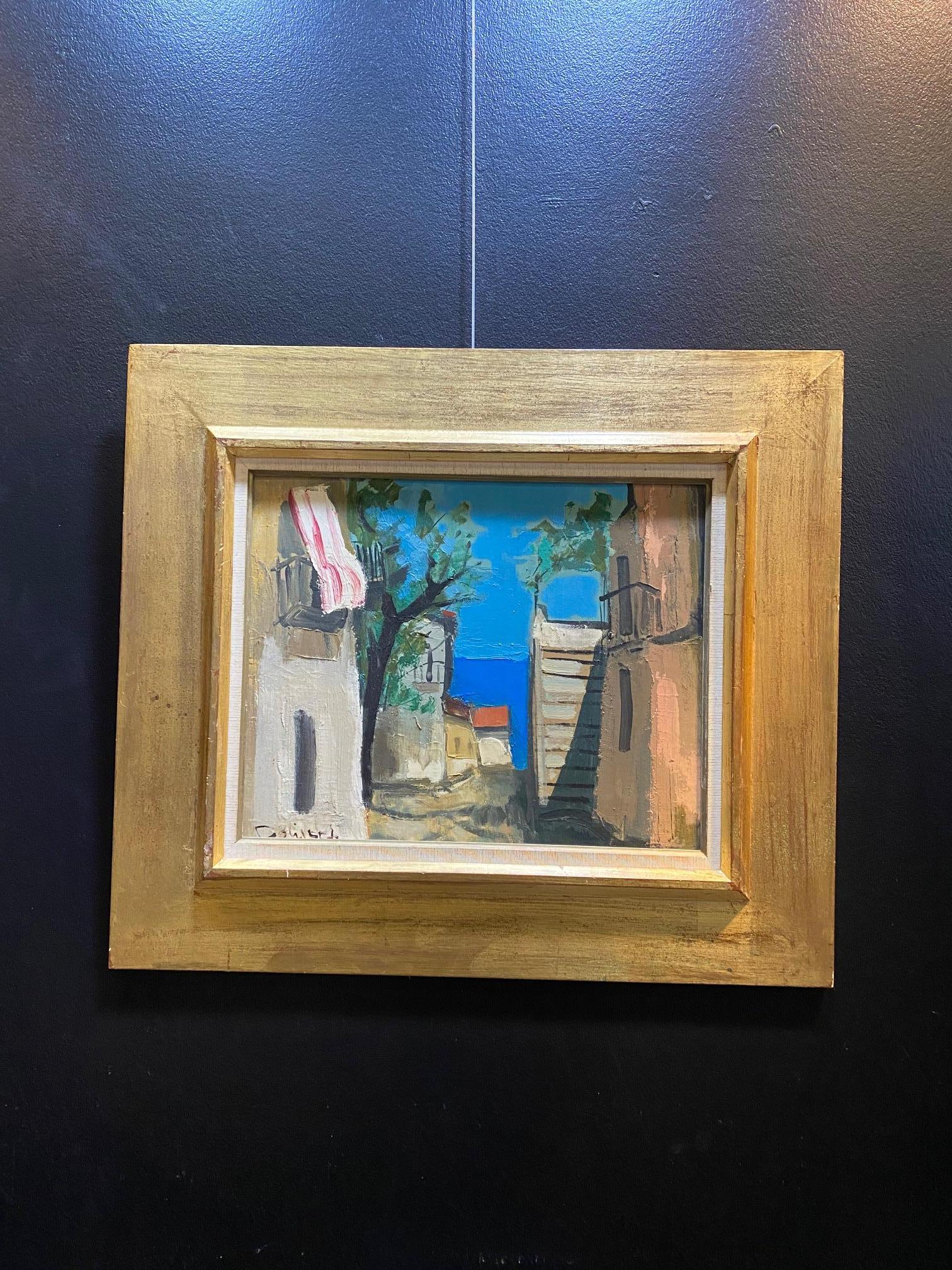 « Sicile Landscape » de William GOLIASCH - Huile sur bois 35x43 cm en vente 3