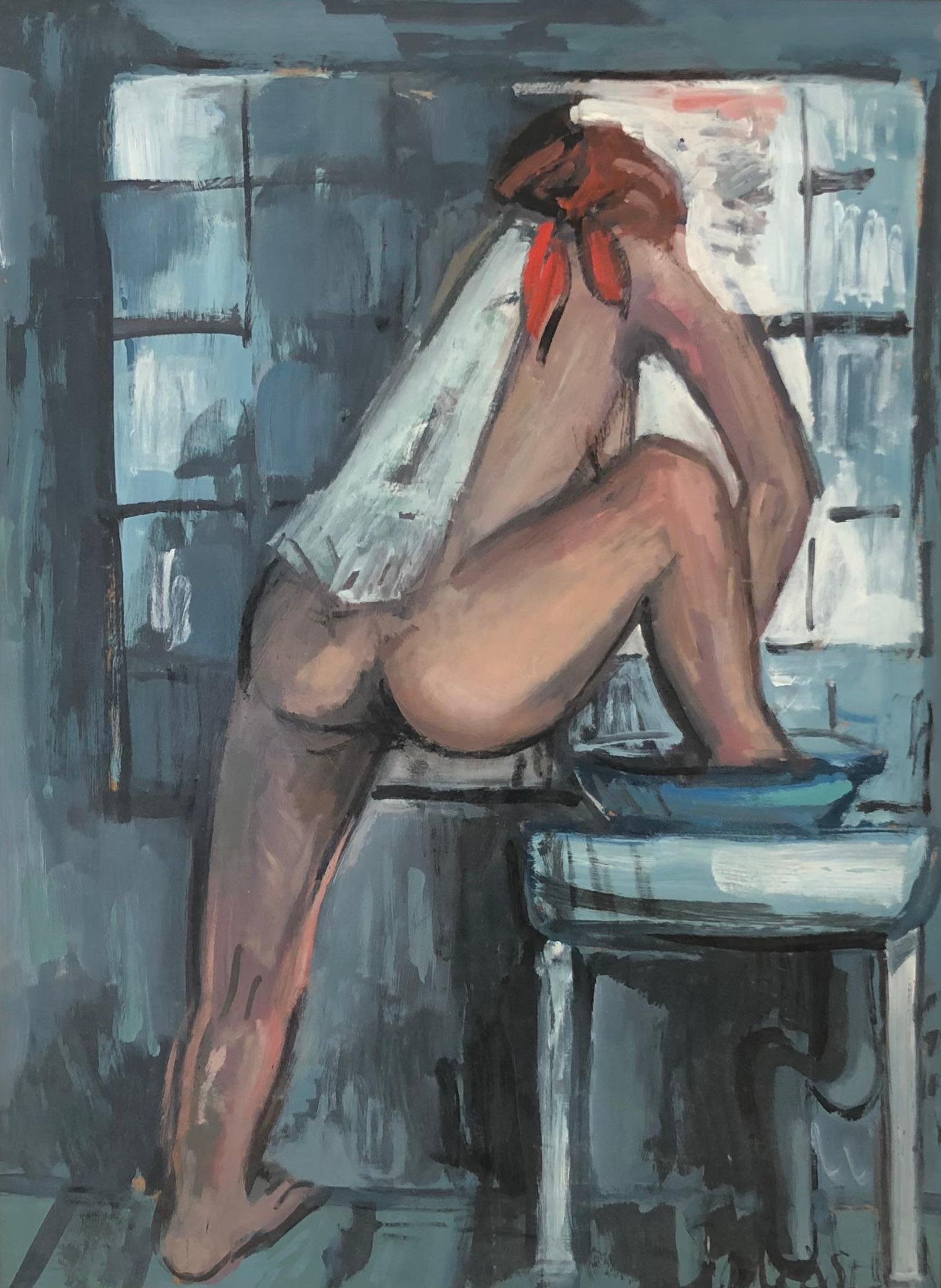 William Goliasch Nude Painting - The toilet