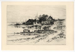 "On Gloucester Shore" original etching