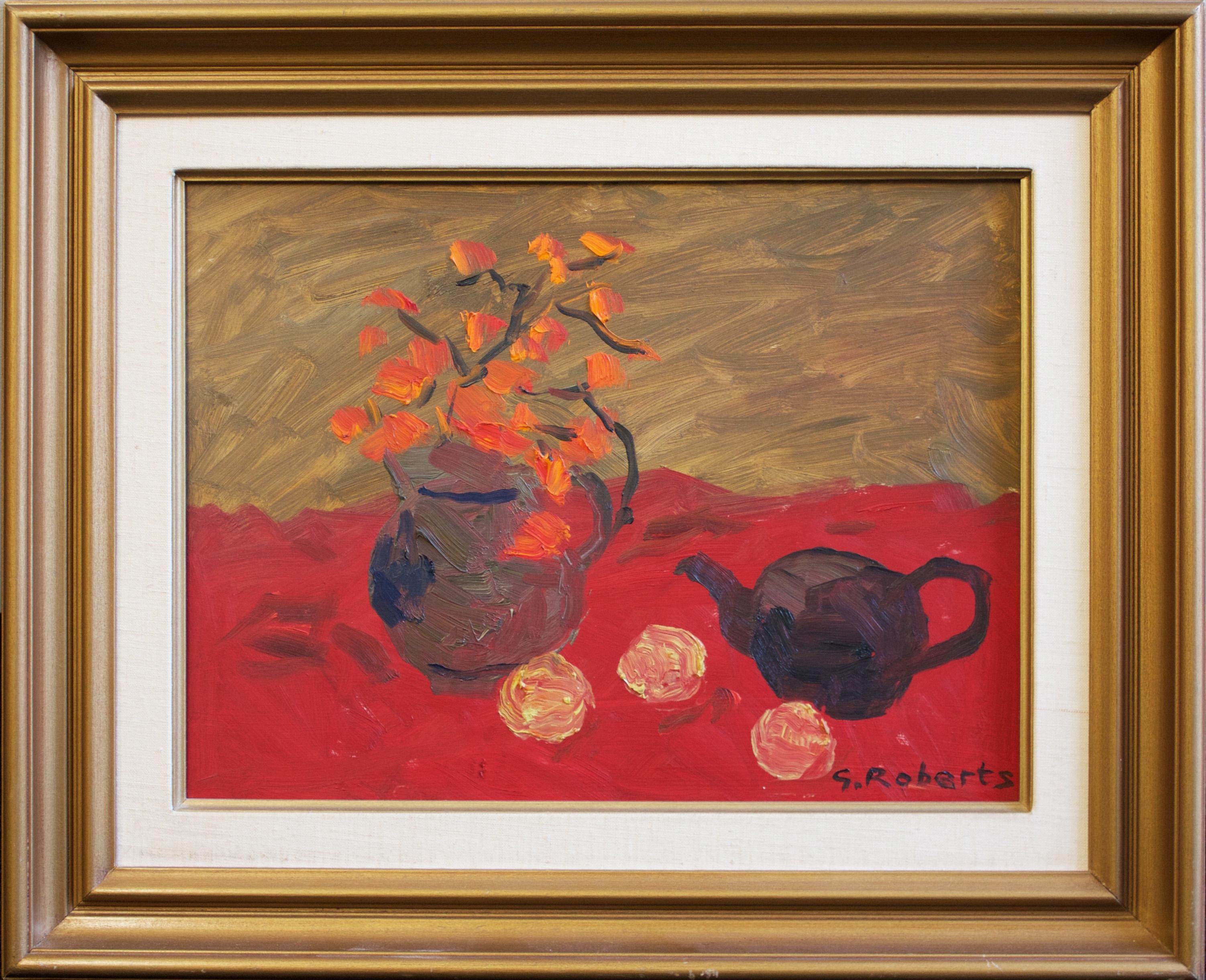 William Goodridge Roberts Still-Life Painting - Still Life with Teapot and Oranges