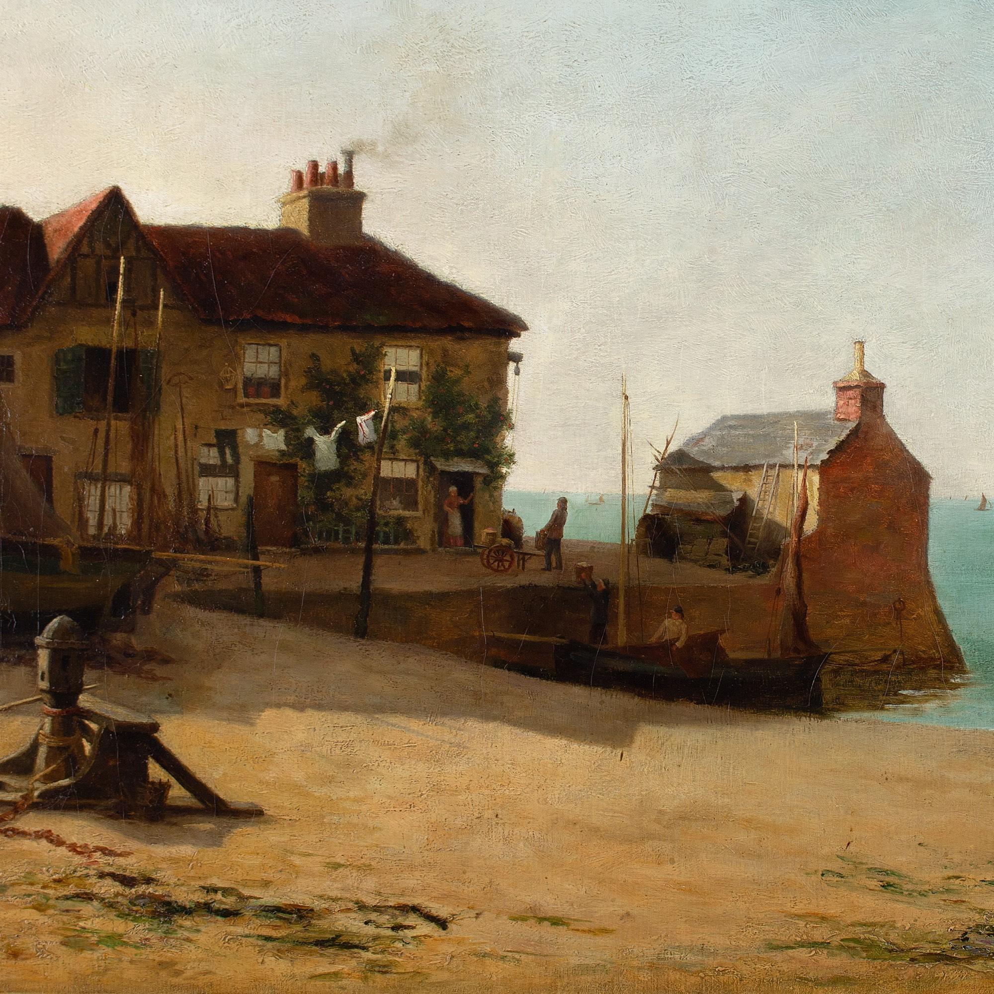 William Graham Buxton, L'alba del giorno sulla costa dell'Essex, pittura a olio 4