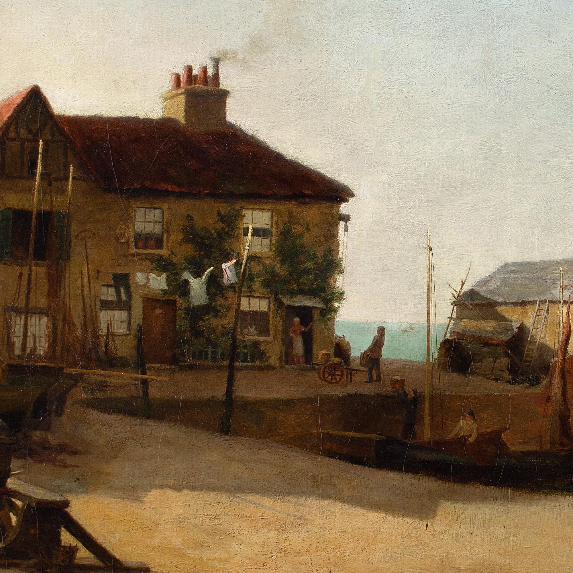 William Graham Buxton, L'alba del giorno sulla costa dell'Essex, pittura a olio 6