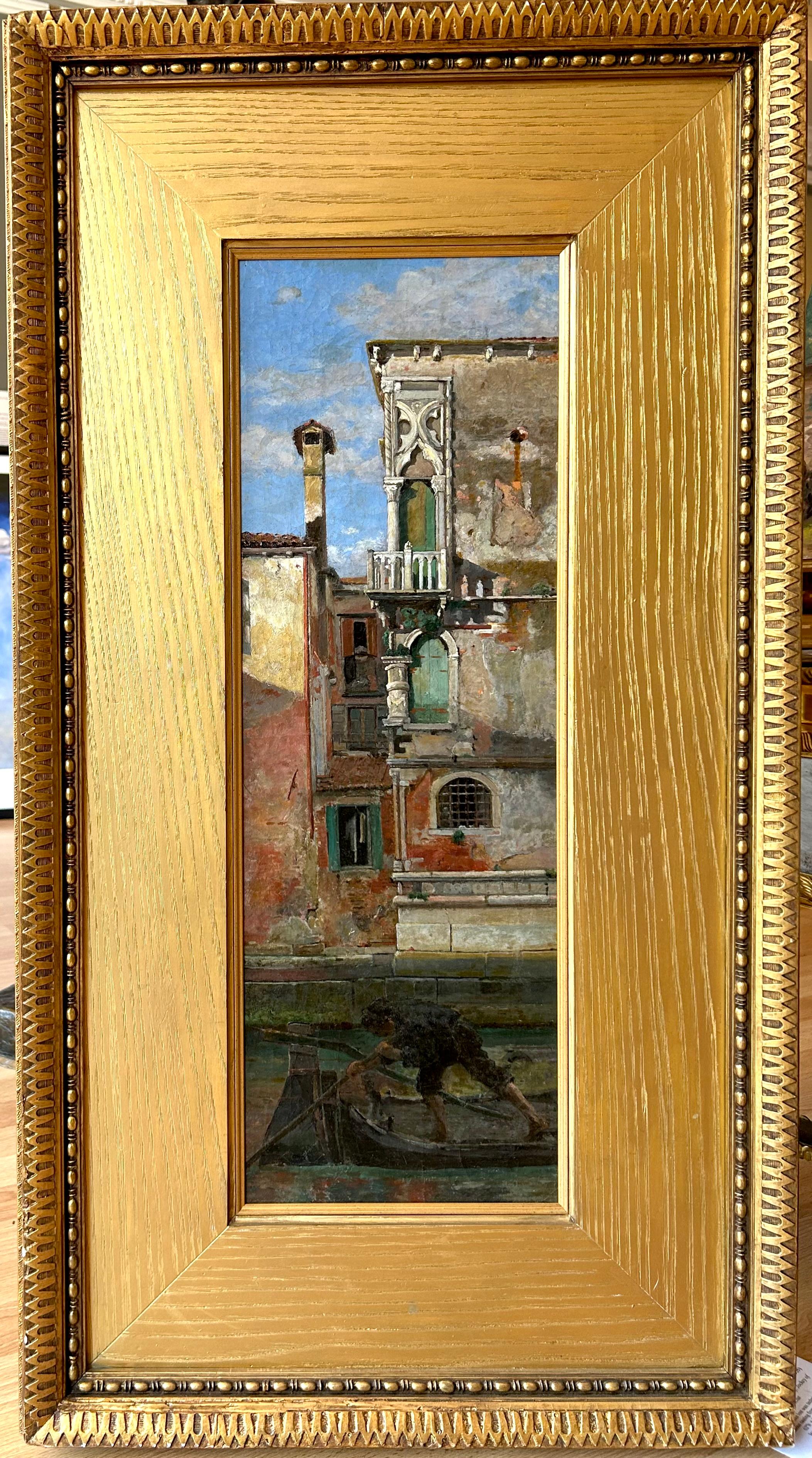 William Graham Landscape Painting - Oil Landscape of Italy Corner of Piazzo Del Campo 