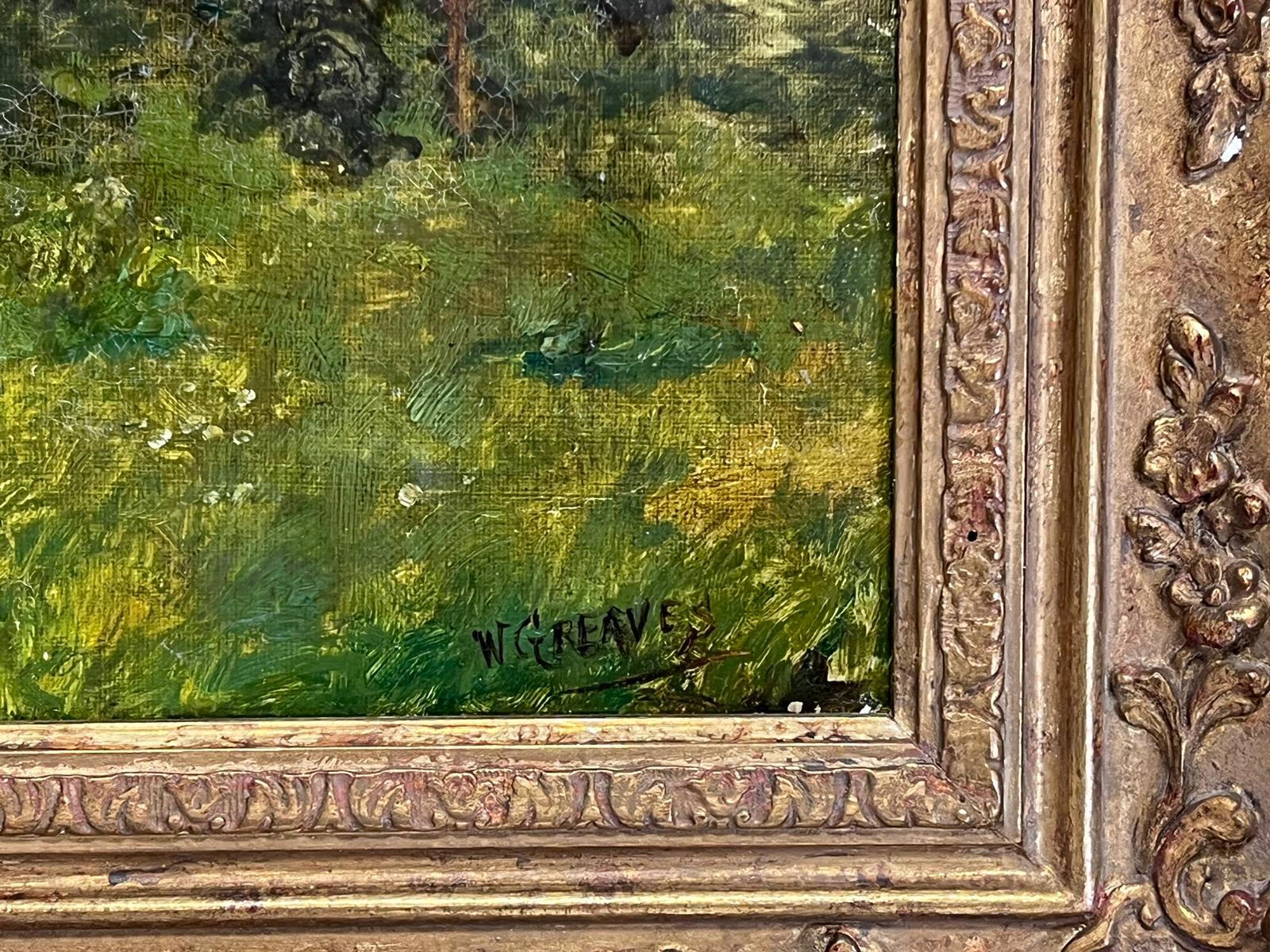 William Greaves (1852-1938) British
signed oil on canvas, framed
framed: 17.5 x 25 inches
canvas: 12 x 20 inches
provenance: private collection, Surrey, England
condition: very good and sound condition; please note, we cannot warranty the condition