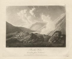 Hermano Agua, paisaje del Distrito de los Lagos Aguatinta inglesa del siglo XIX