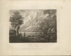 Falcon Crag, Lake District scenery C19th English aquatint