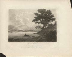 Lowes Wasser, Abstand Grasmire, Landschaft des Lake District, 19. Jahrhundert, Englische Aquatinta