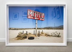 Motel, Needles, CA - Color Landscape, Desert, Western, Mountains, Sign, Tire