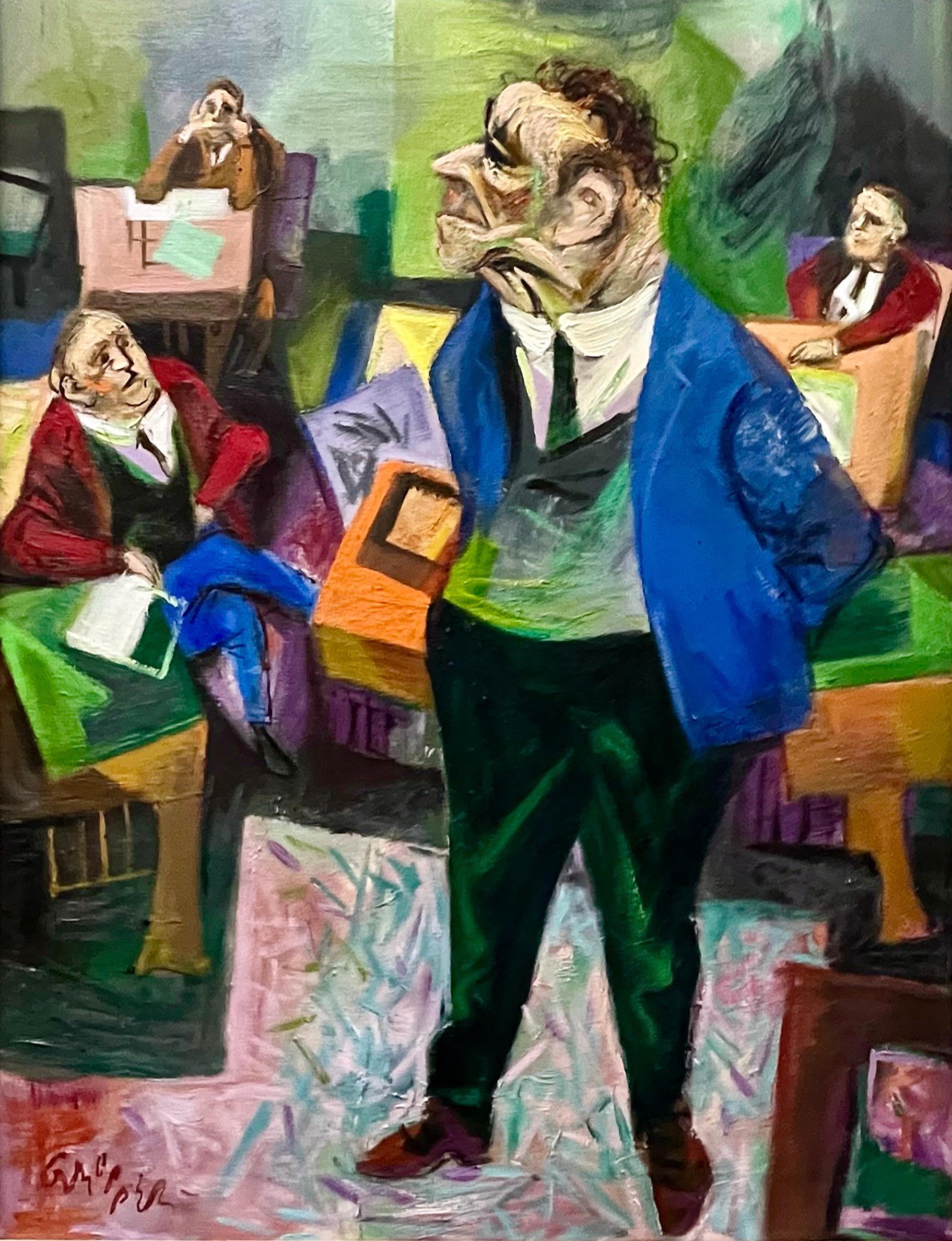 William Gropper Figurative Painting - "Committee Chair" Mid 20th Century American Scene Modern Contemporary Political