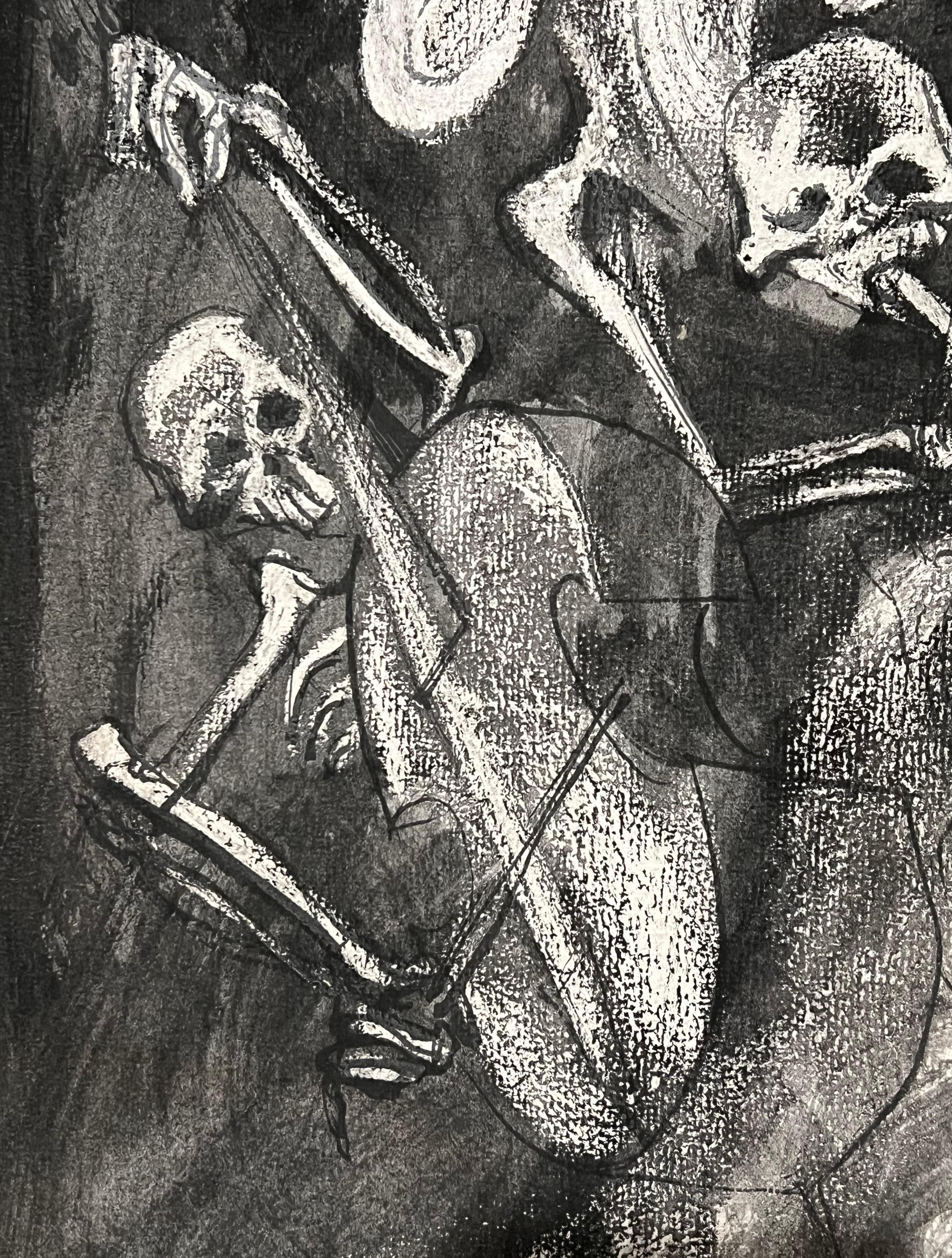 Danse Macabre, Anti War Abstract Painting Charcoal William Gropper WPA Artist 3