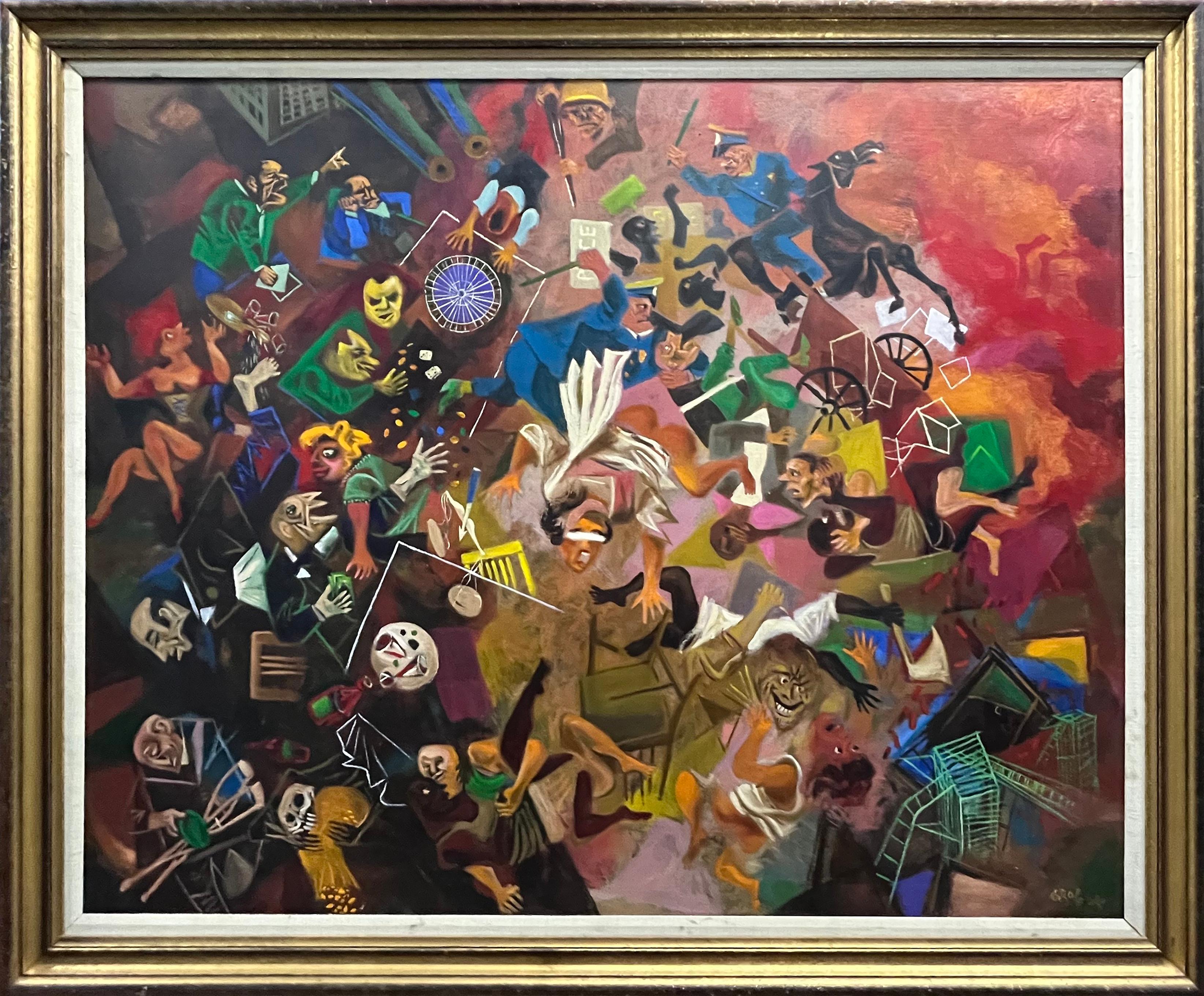 « Dosday Rhapsody », réalisme social contemporain du milieu du 20e siècle, politique et grand - Painting de William Gropper