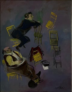 Chaises de musique des musiciens WPA - Réalisme social américain - Scène moderne du milieu du XXe siècle