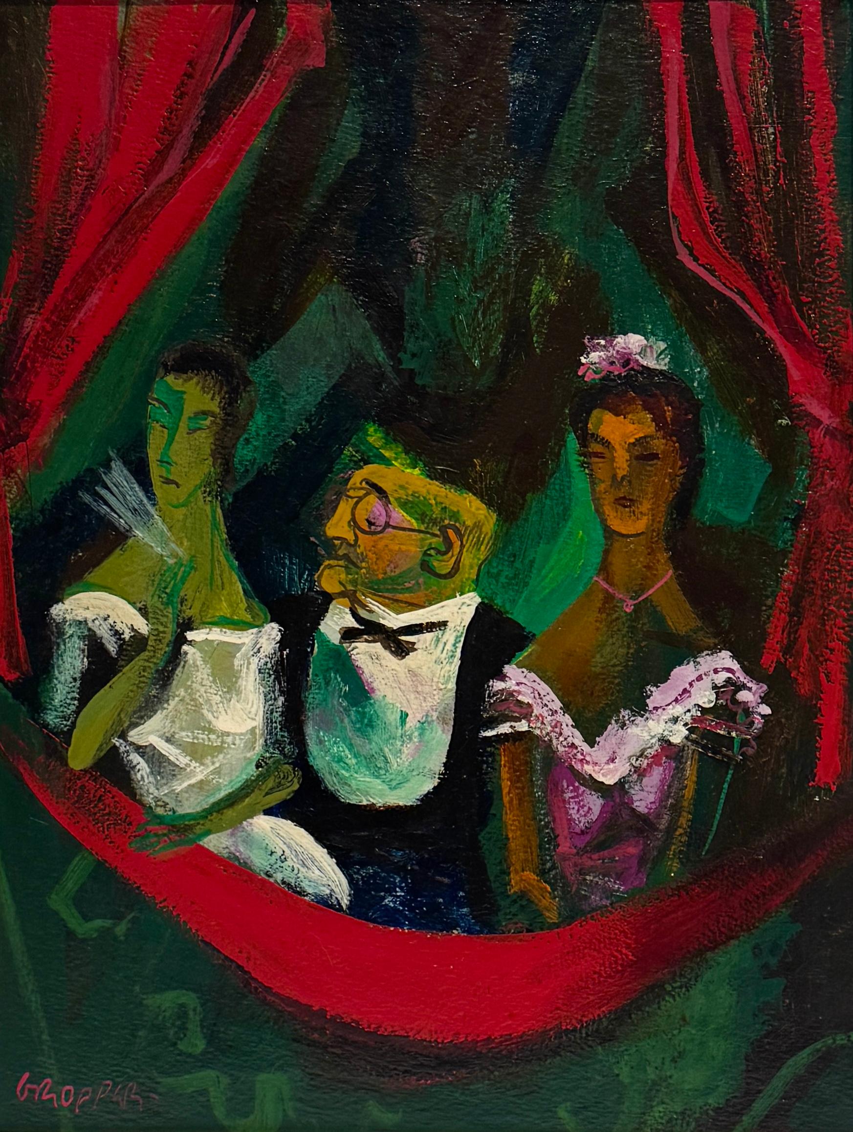 William Gropper Interior Painting - Opera Box American Scene Social Realism Mid 20th Century Modern Classical Music