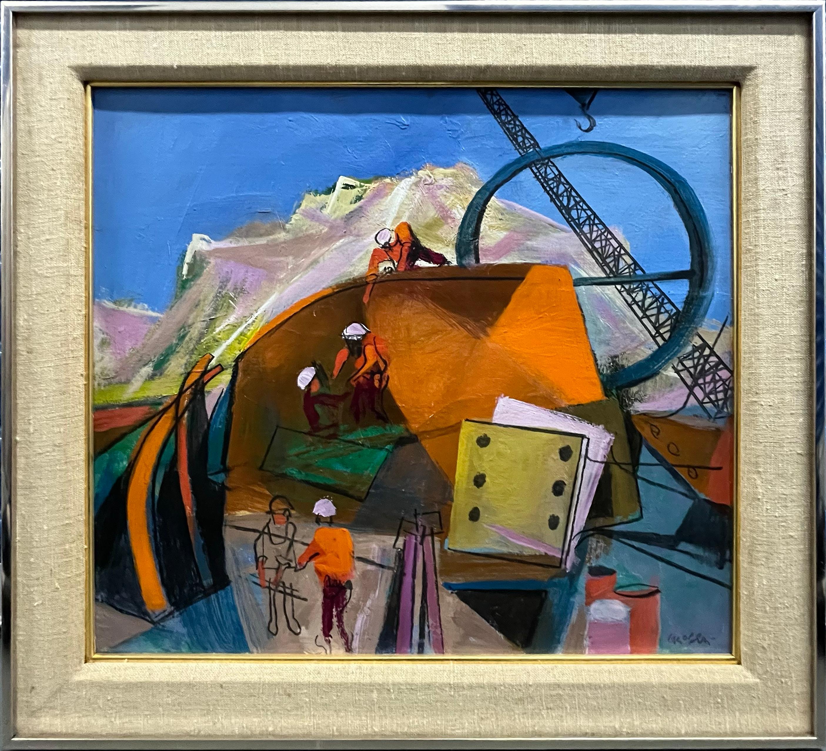 Power Plant Grant Coulee Dam Industrial Mid 20th Century Abstract Realism Modern - Painting by William Gropper