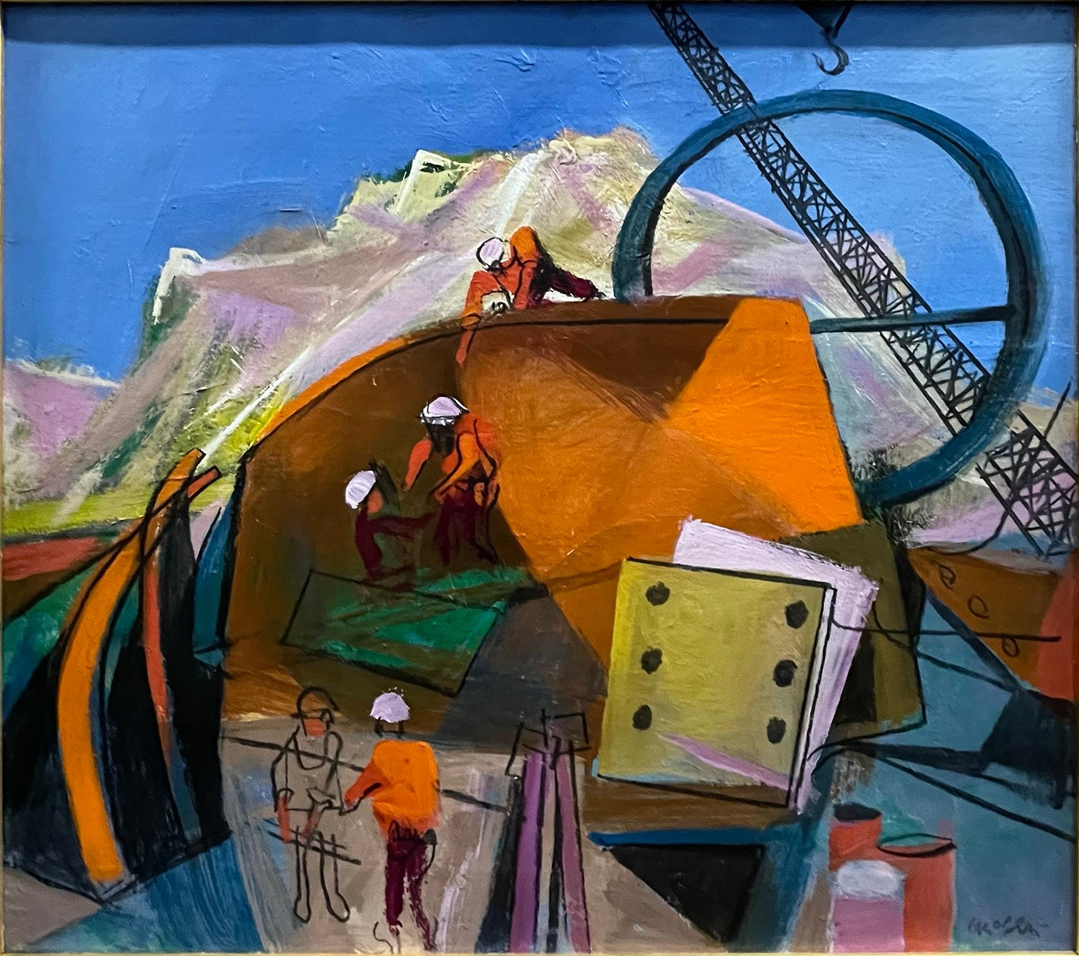 Power Plant Grant Coulee Dam Industrial Mid 20th Century Abstract Realism Modern