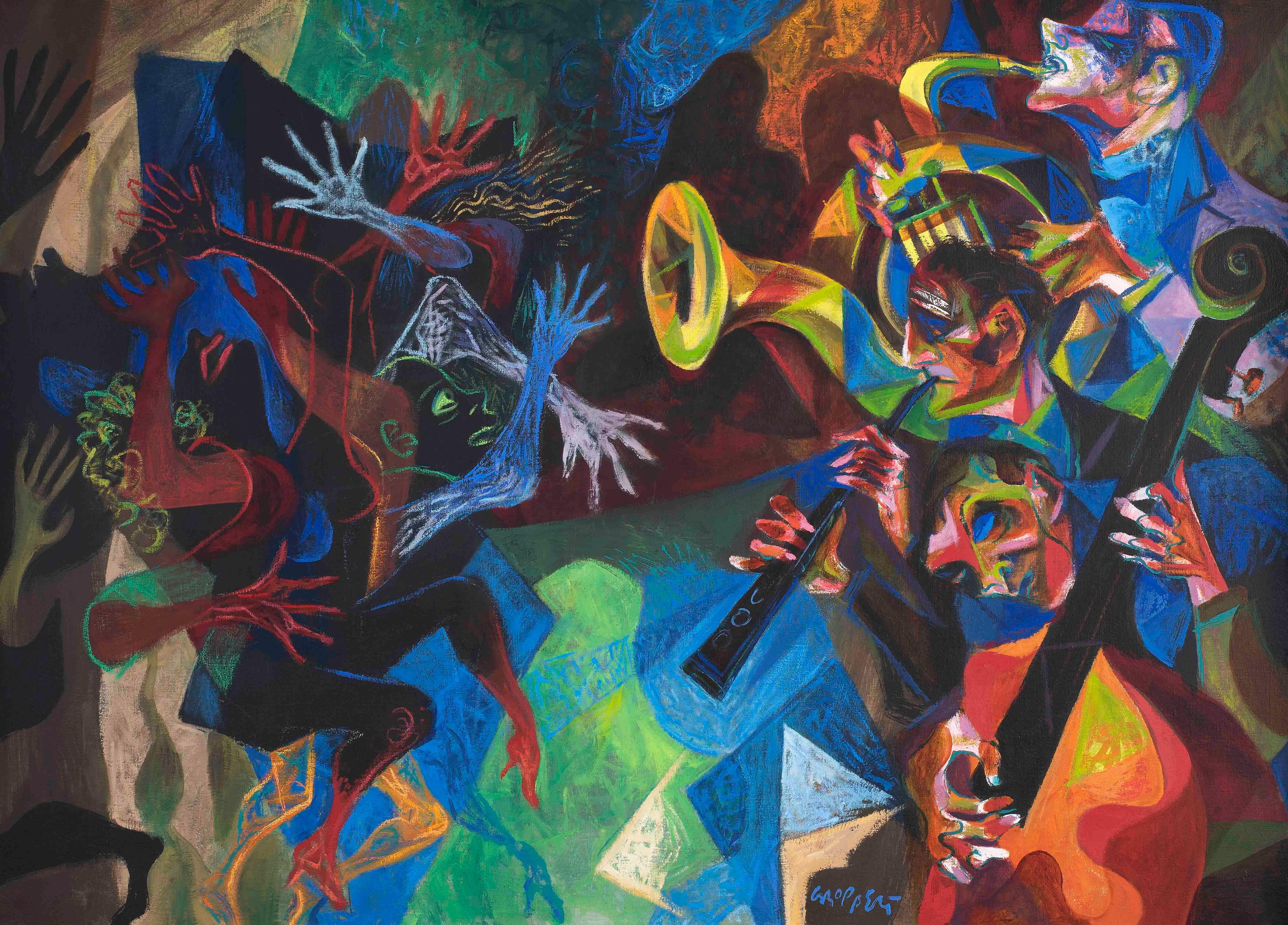 William Gropper Abstract Painting - Rhythm in Blues