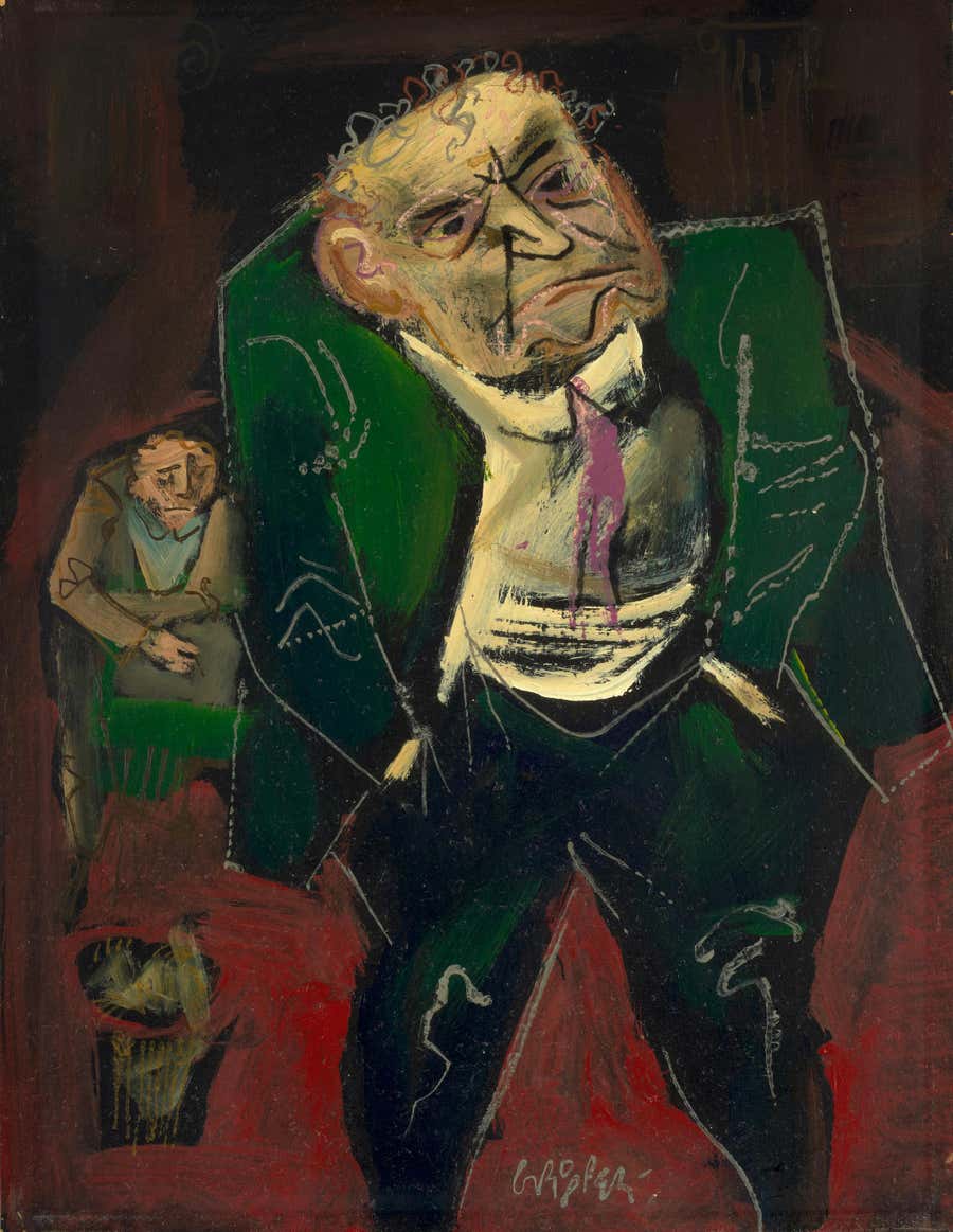 "Senator" William Gropper, Social Realism, WPA Political Art, Caricature