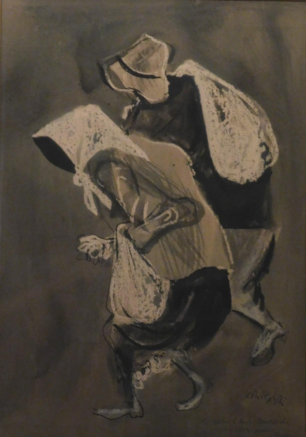 Esta acuarela original del artista neoyorquino de la Era de la Depresión William Gropper
se refiere a dos de los grabados más importantes de Gropper de la Era de la Depresión: 