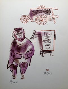 Shtetl ebraico Machers Americana Judaica Litografia WPA Yiddish Realista sociale