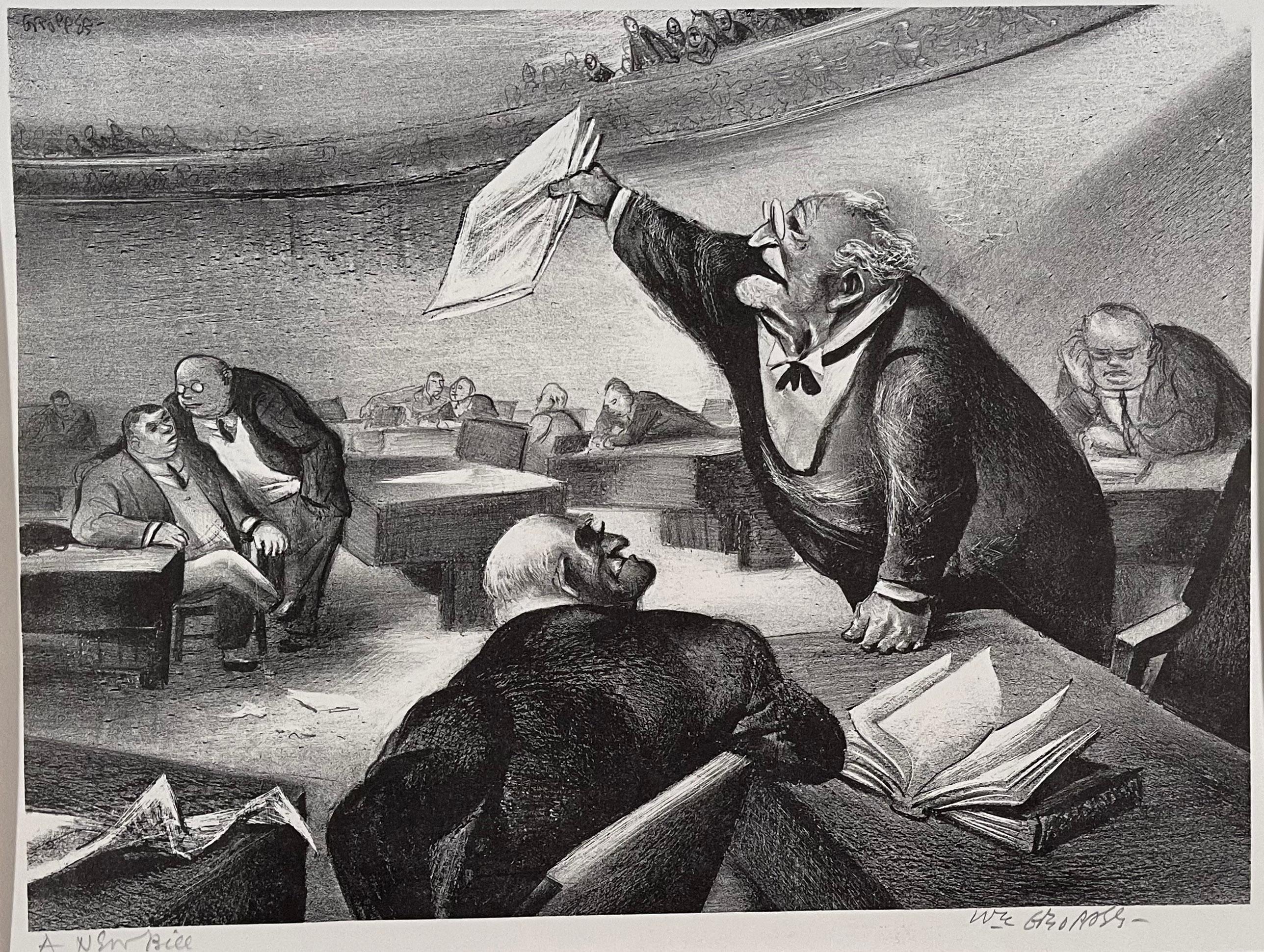 William Gropper Figurative Print - THE NEW BILL