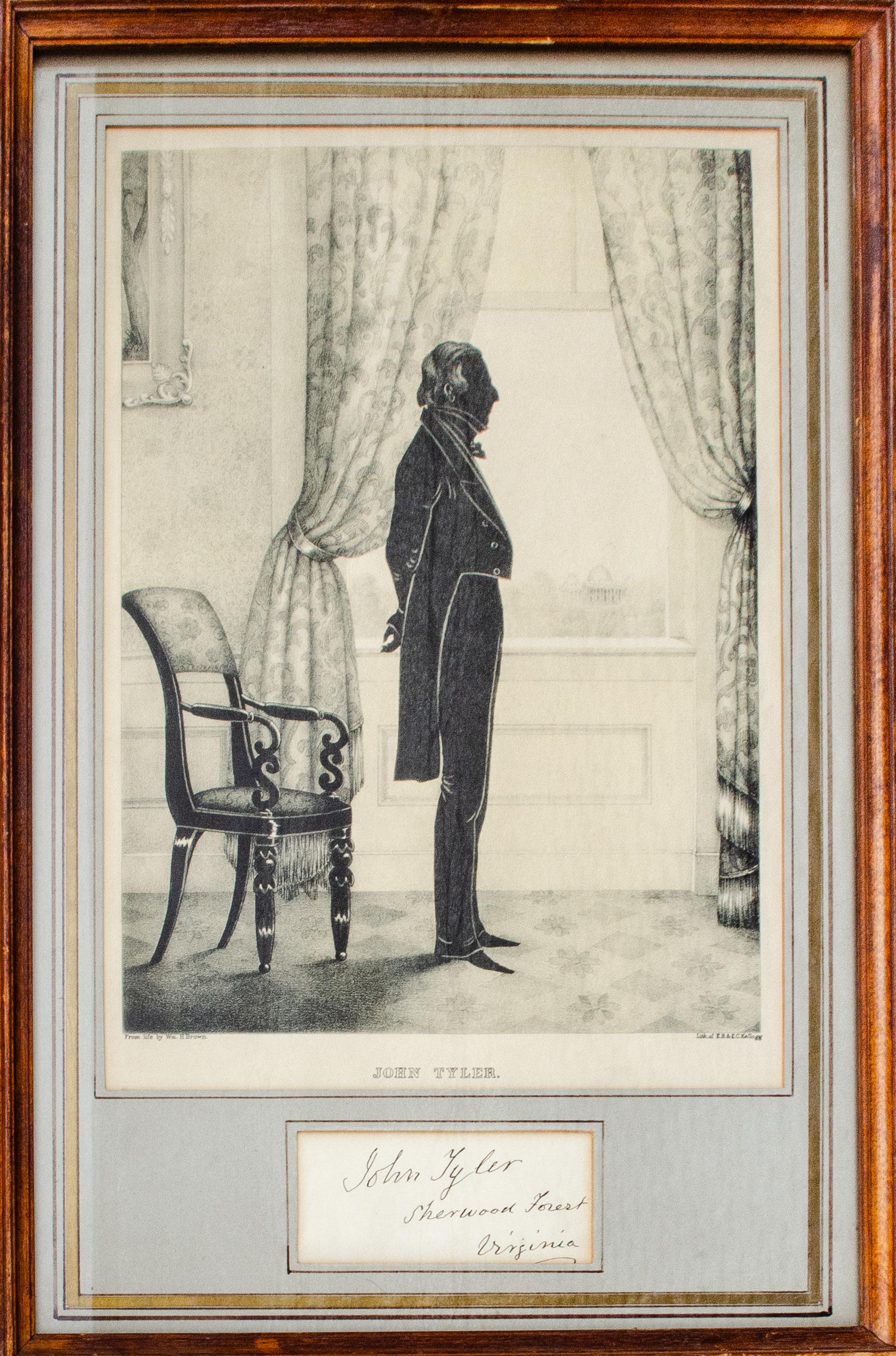 William H Brown Portrait Print - Presidential Portrait of John Tyler by William Henry Brown