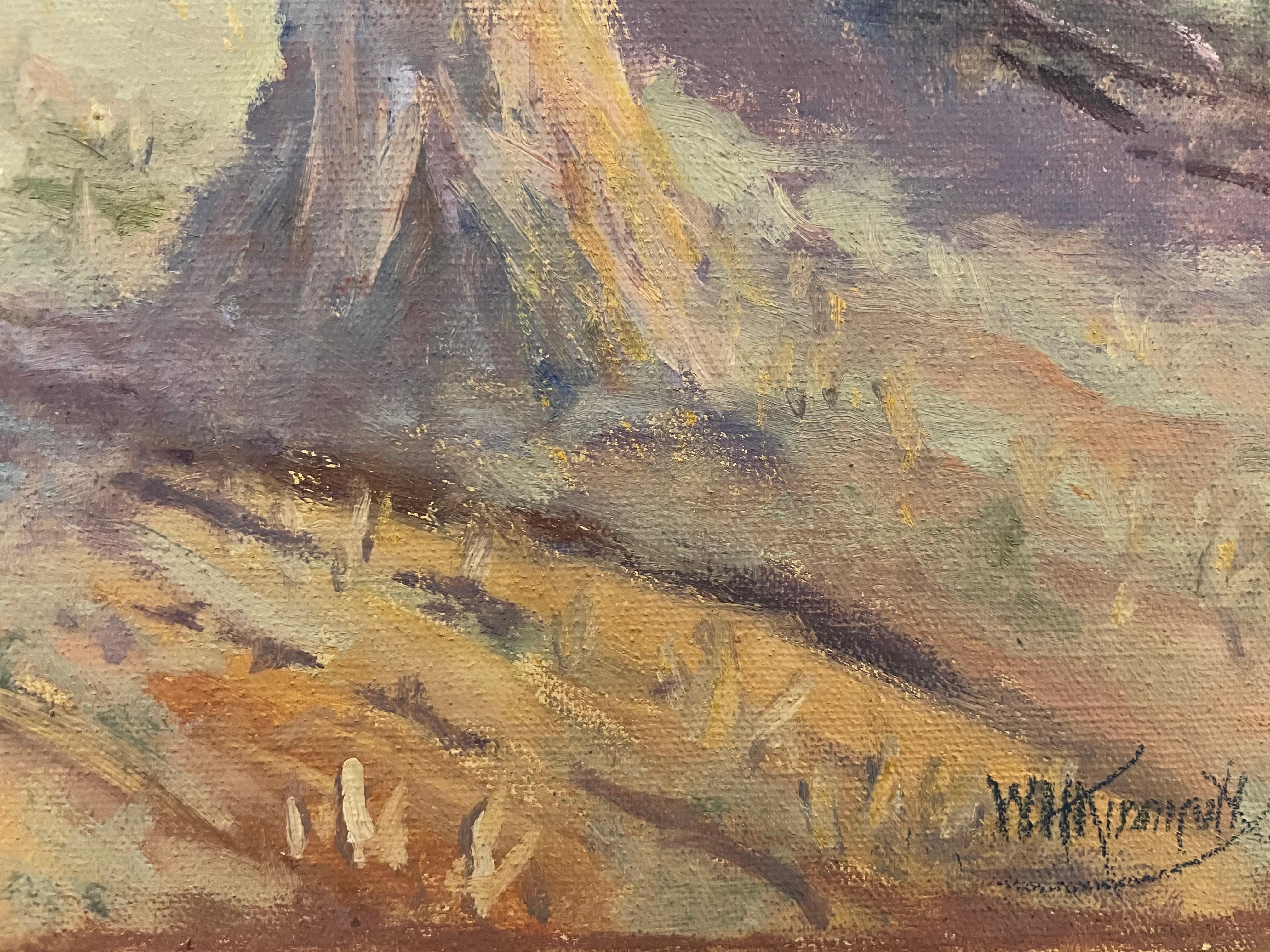 Weiche Schatten, Ende 19./Anfang 20. Jahrhundert Landschaft mit Heu, Erntezeit im Angebot 7