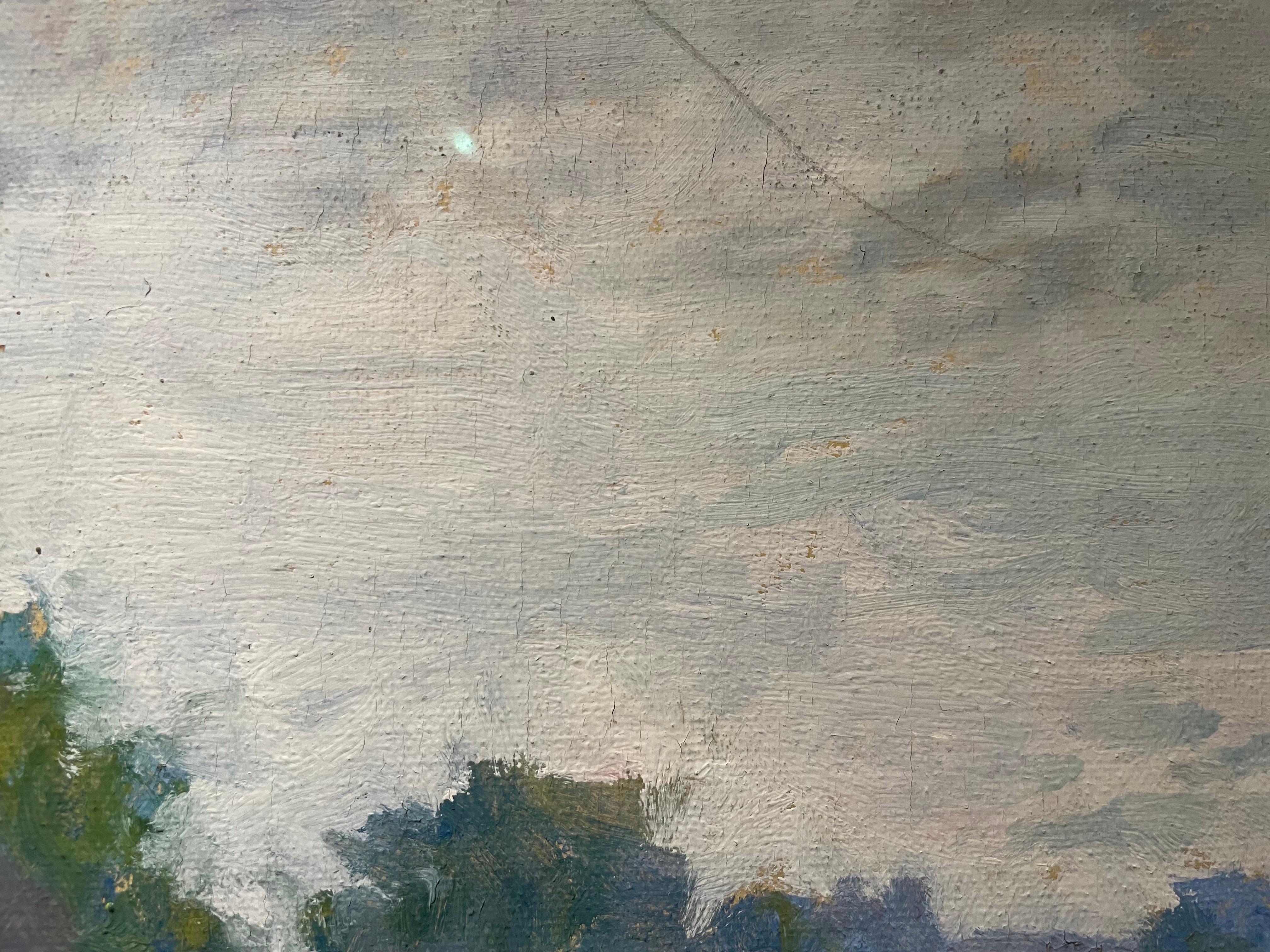 Weiche Schatten, Ende 19./Anfang 20. Jahrhundert Landschaft mit Heu, Erntezeit im Angebot 4