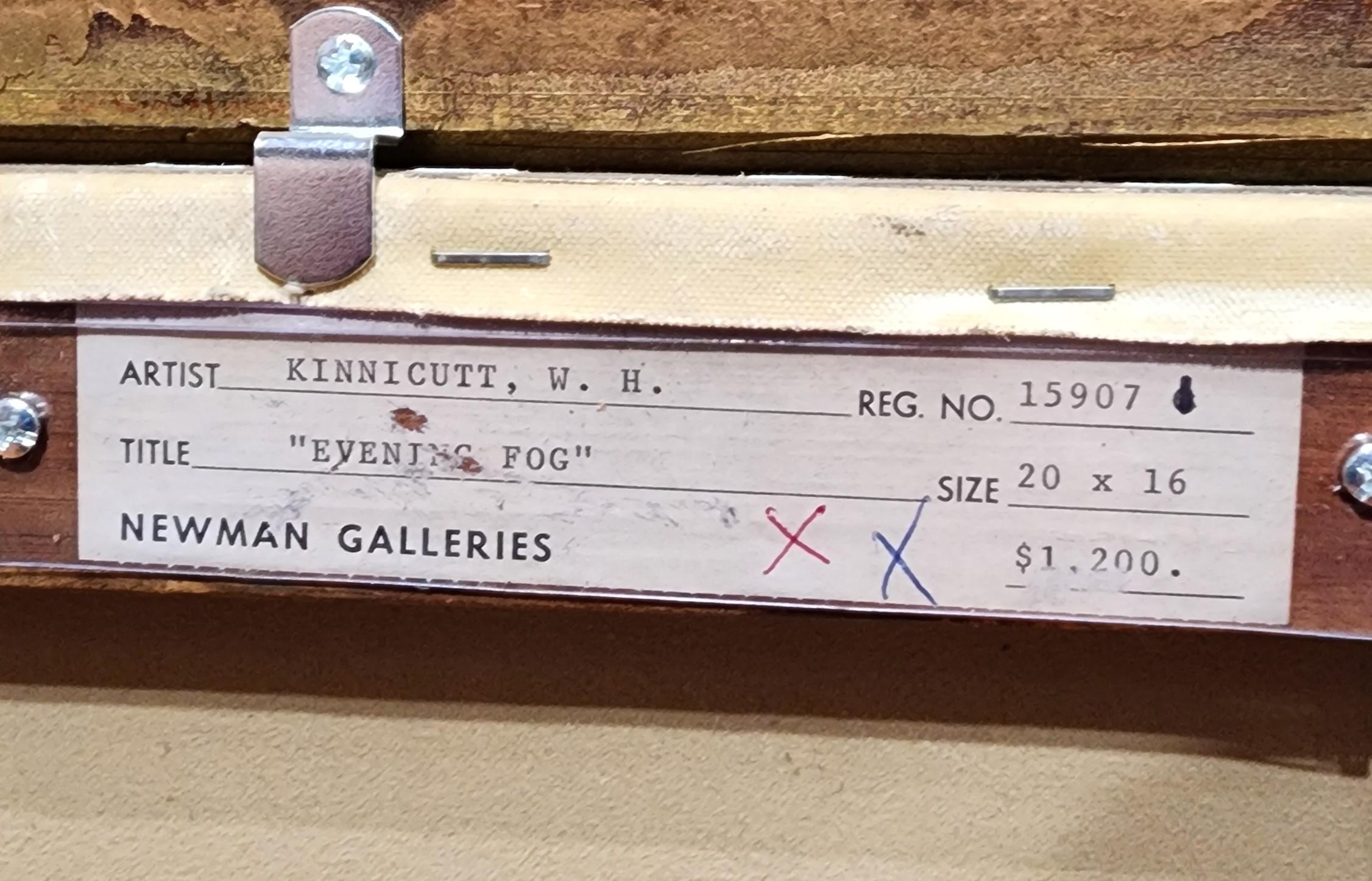 Evening Fog, Beautiful Glowing Maritime, Moody Seascape - American Realist Painting by William H. Kinnicutt 