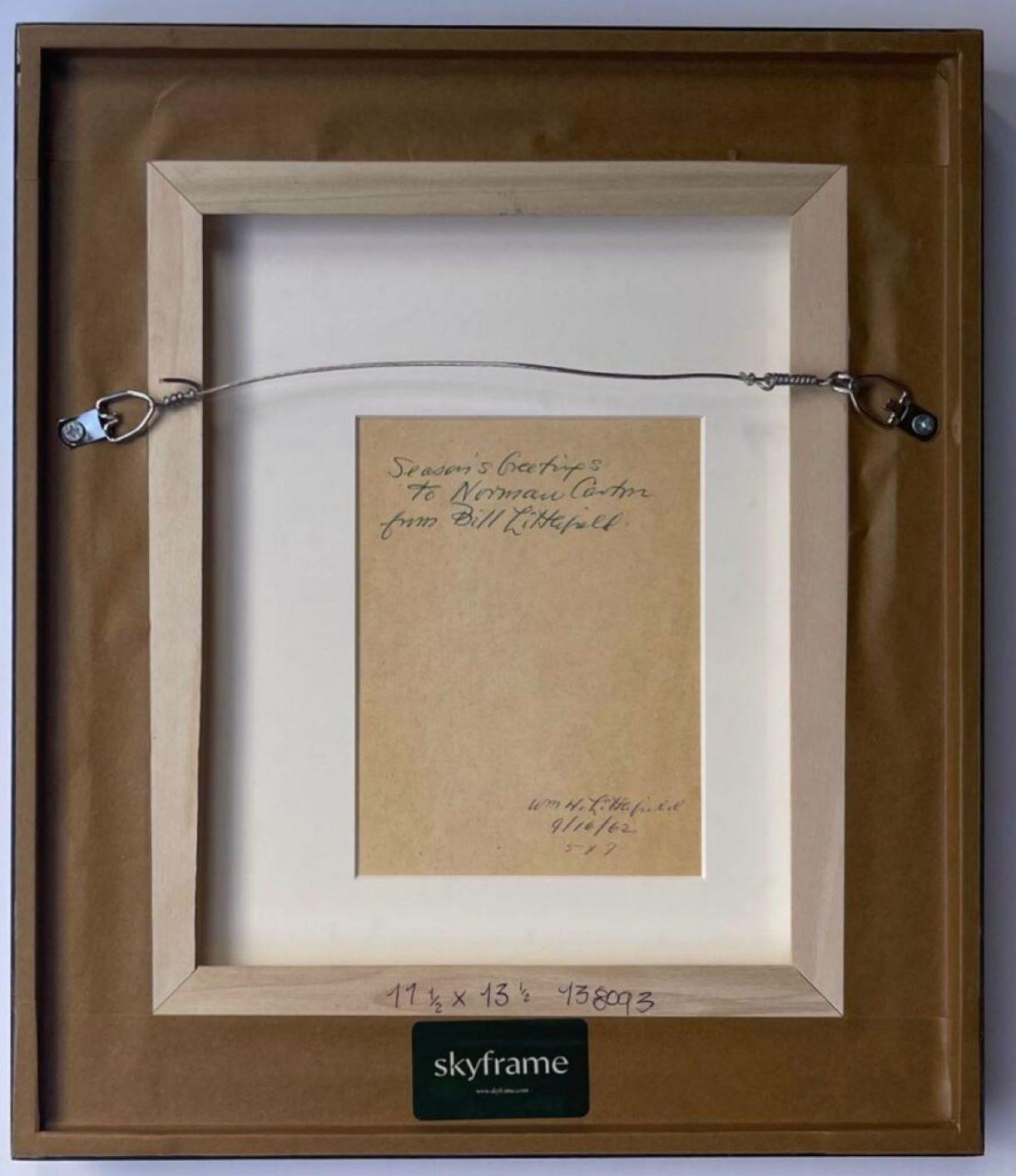 William H. Littlefield
Oeuvre d'expressionnisme abstrait sur papier, pour Norman Carton, 1962
Peinture à l'huile sur papier
Signé William H. Littlefield, daté du 16 septembre 1962 et portant la mention 