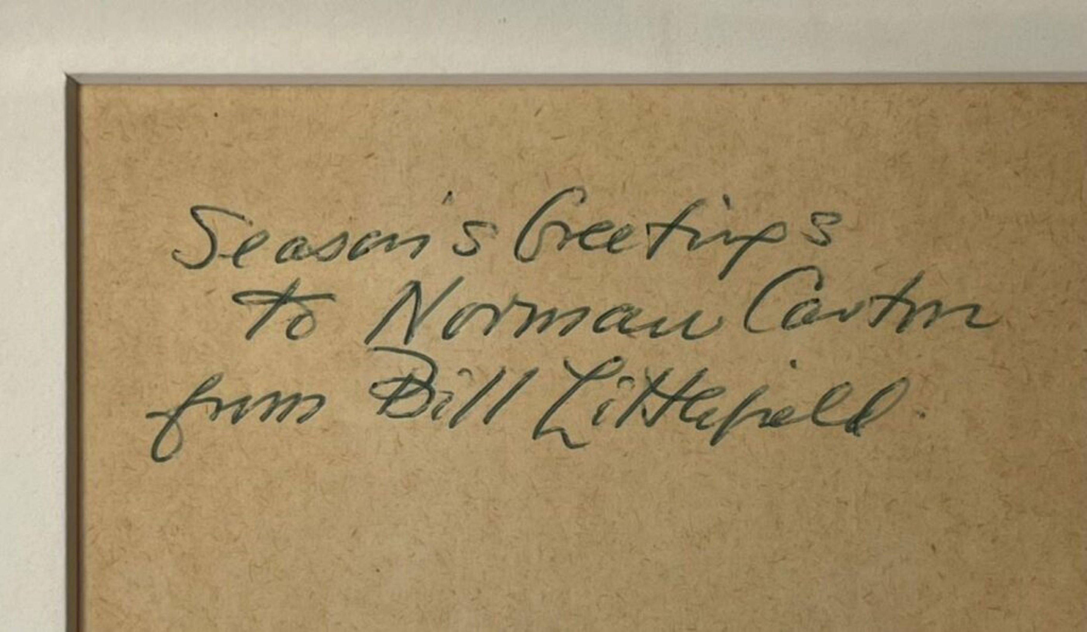 Œuvre expressionniste abstraite sur papier signée et inscrite à Norman Carton, encadrée en vente 1
