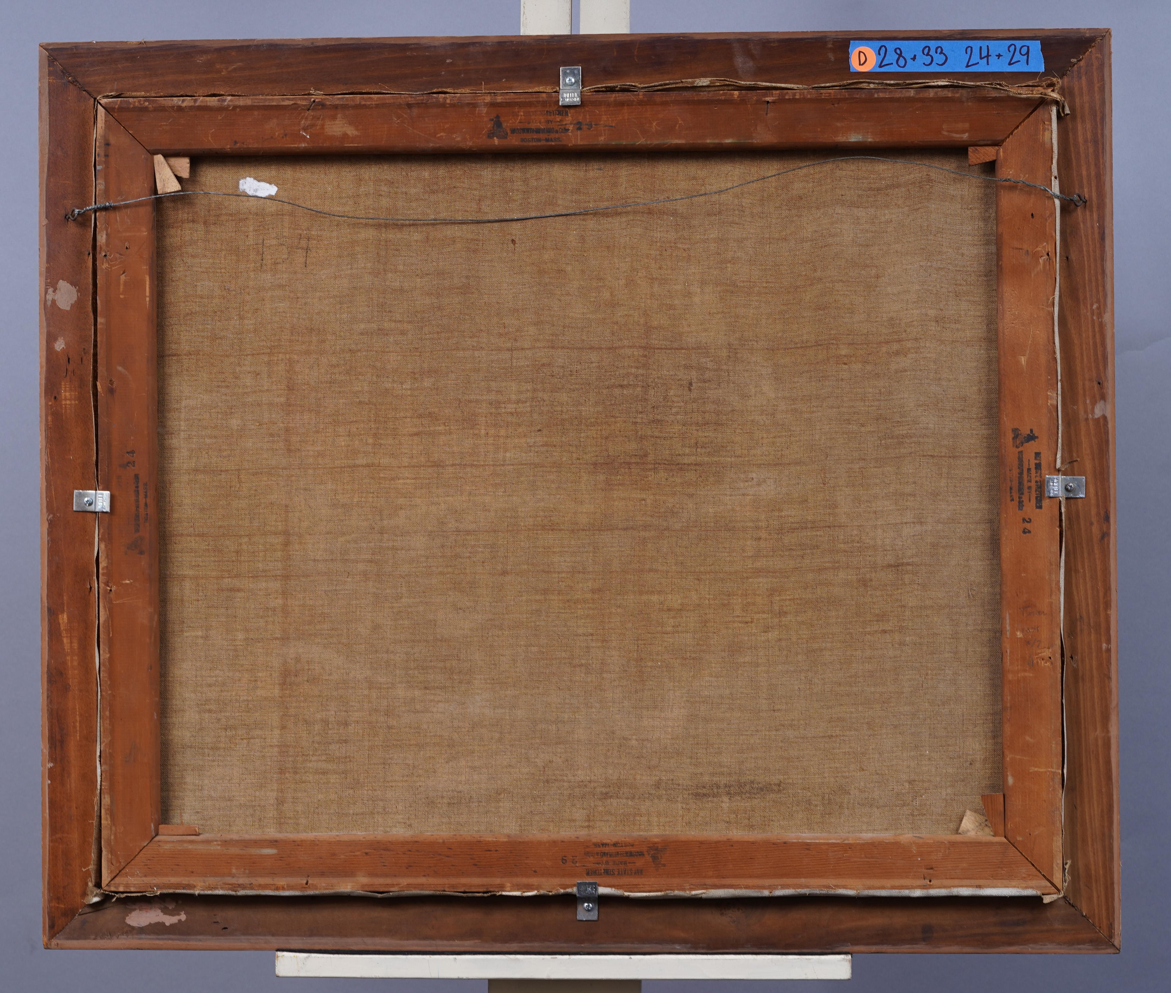 Antiguo paisaje europeo de olivares Pintura al óleo impresionista firmada y enmarcada en venta 3
