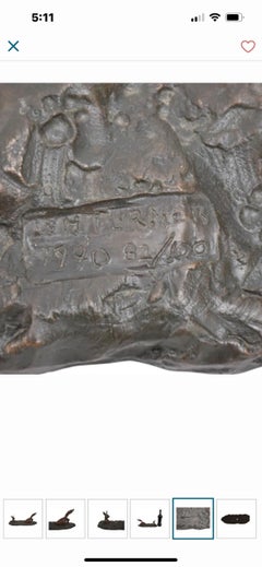 William H Turner Bronze Renard et lapin 1990