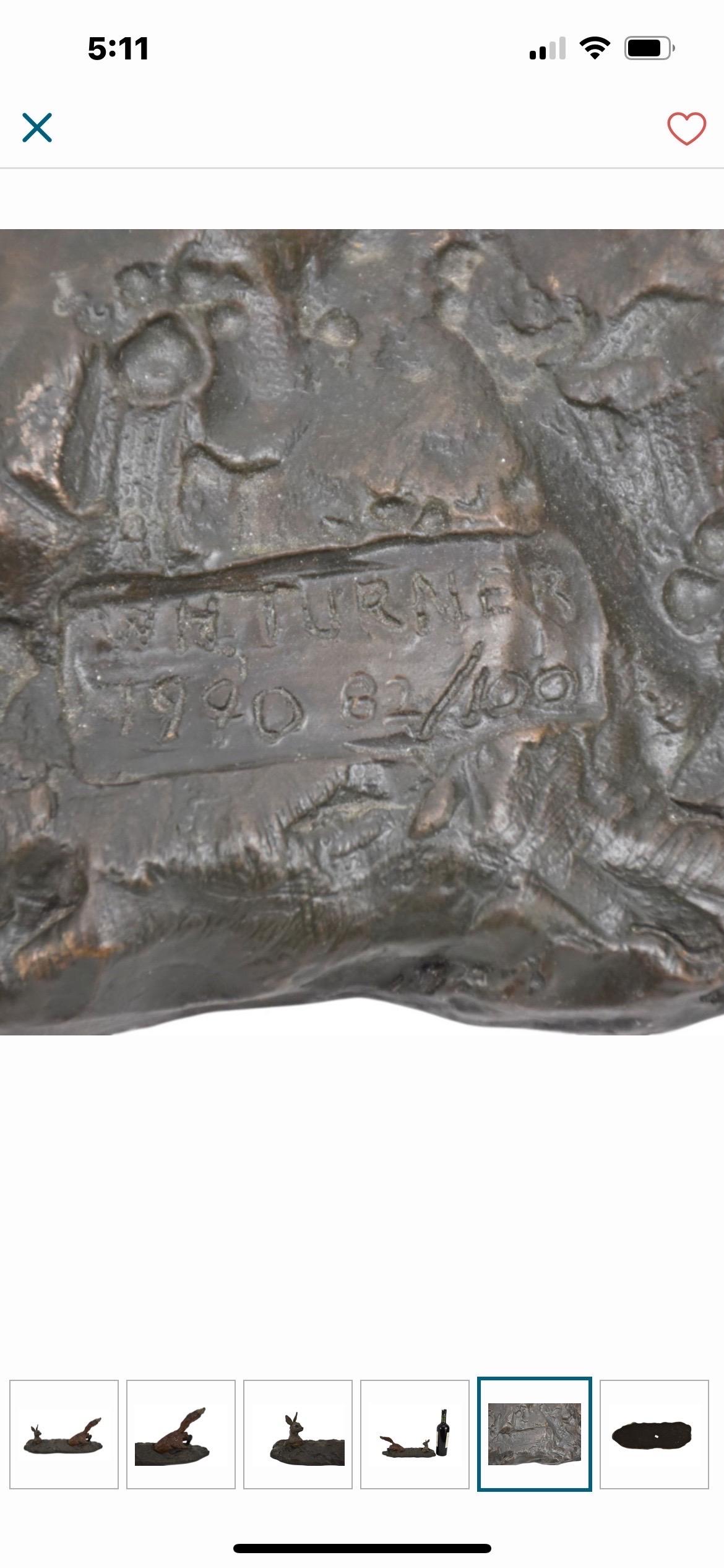 William H Turner bronze coulé tôt 