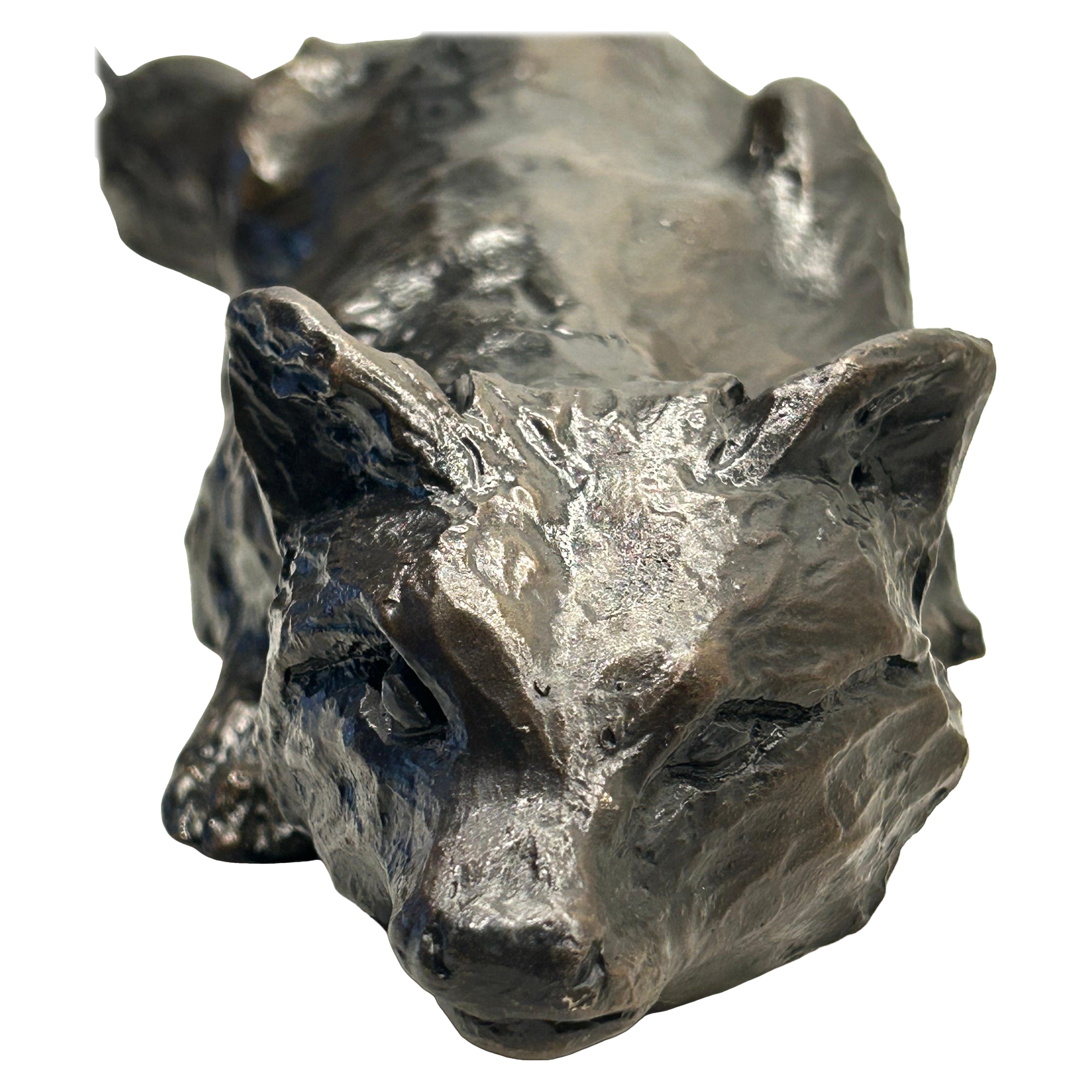 William H. Turner Bronze "Grauer Fuchs" Skulptur 1989