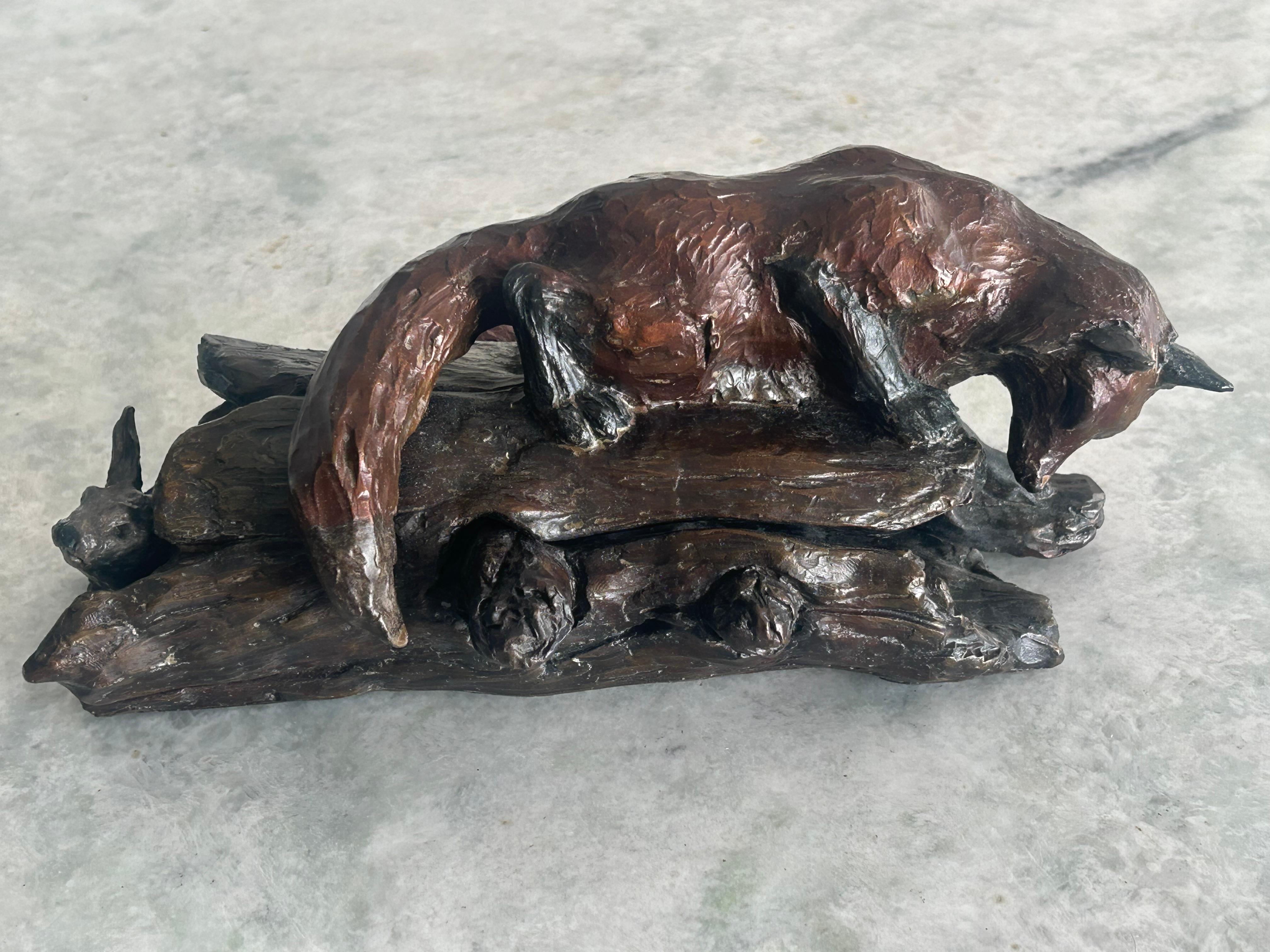 William H. Turner, Volpe e coniglio 1996 bronzo in vendita 4