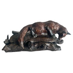 William H Turner, Fox and rabbit 1996 bronze