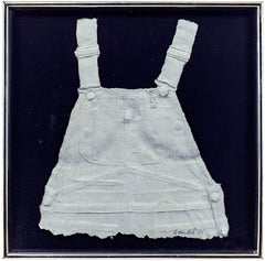 Bill Haendel Americana Cast Paper Relief Sculpture Overalls