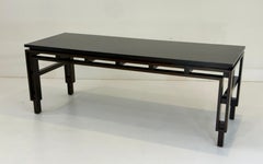 William Haines Moderner Tisch mit schildpattlederumwickelter Platte und modernistischem Untergestell