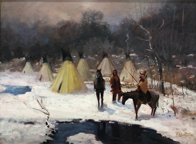 William Harnden Landscape Painting - Native American Encampment