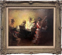 Óleo original firmado por William Harnden Impresionista estadounidense 1920-1983