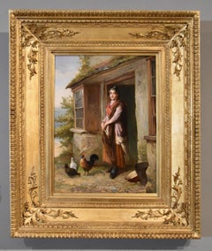 Pintura al óleo de William Harris Weatherhead "El reparador de redes"