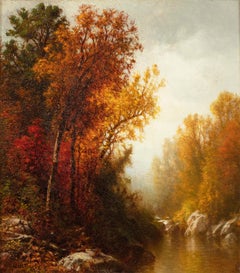 Paysage d'automne avec ruisseau