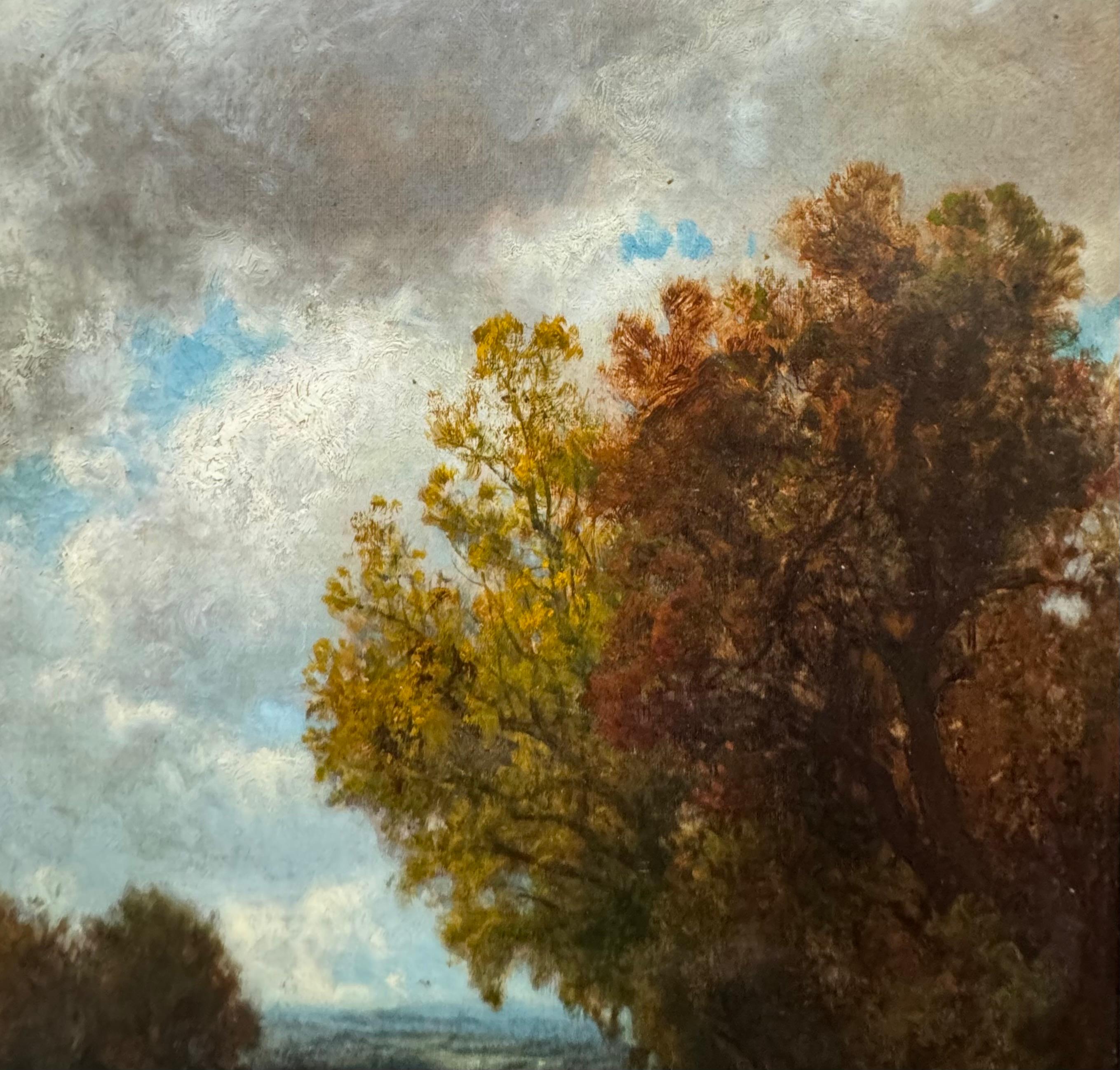 EXPUESTO Escuela americana de vacas del río Hudson Paisaje de arroyo con vacas - Painting Escuela del río Hudson de William Hart